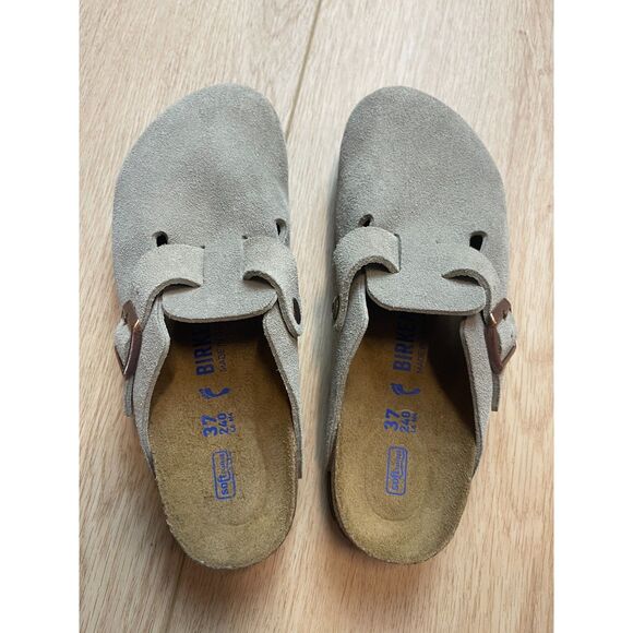 Birkenstock Boston Taupe Suede Clogs – Size 37 (US 6) - Picture 1 of 4